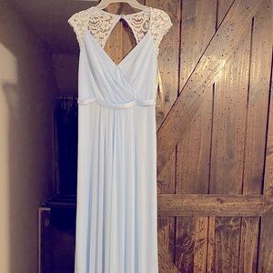 David’s Bridal Ice Blue Bridesmaid Dress